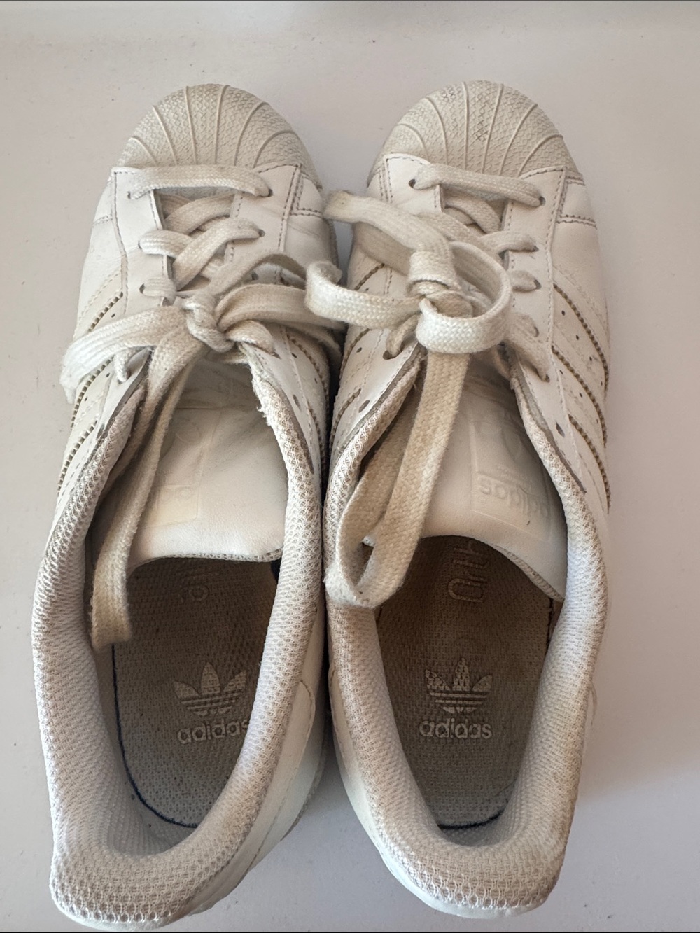 White Shell Toe Sneakers - Picture 5 of 9